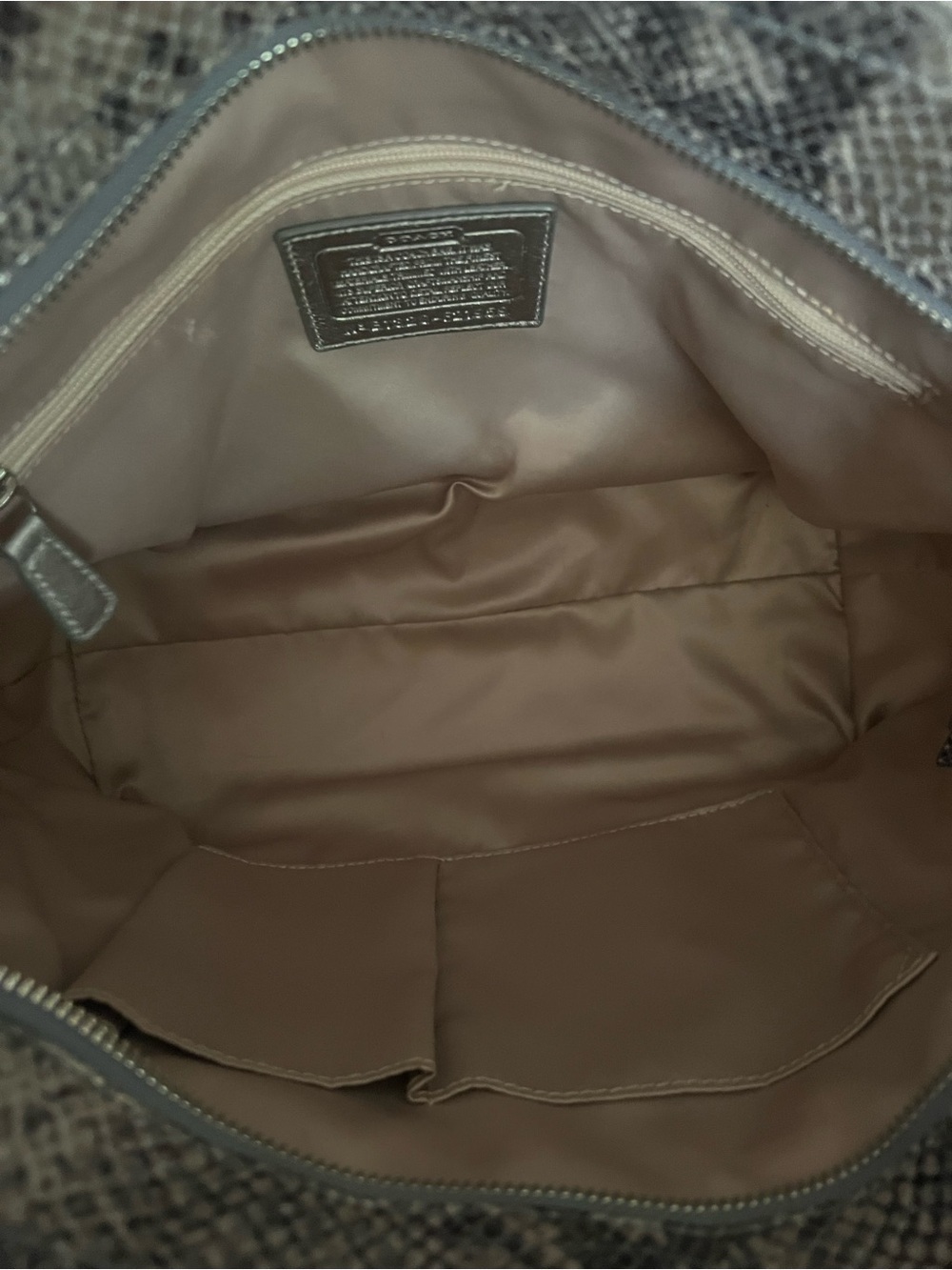 Coach 2013 Alexandra Straw Tote with Exotic Python Leather Trim - Picture 5 of 14